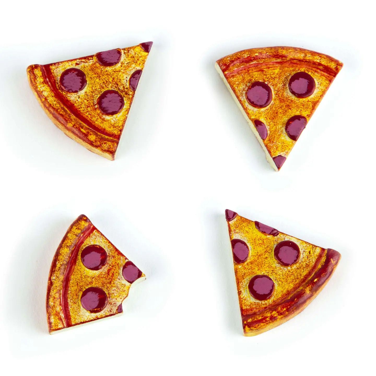 Colorful Pizza Magnets Iconic Packaging s/4