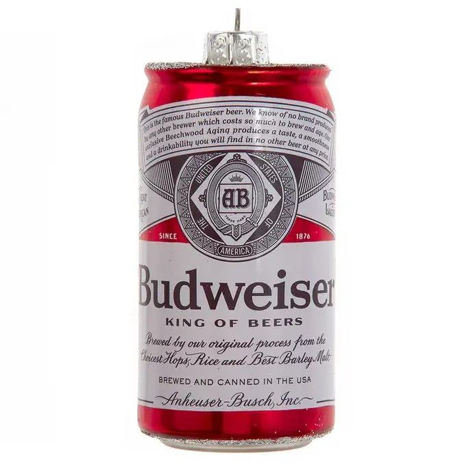 3.25&quot;Glass Budweiser Can Ornament