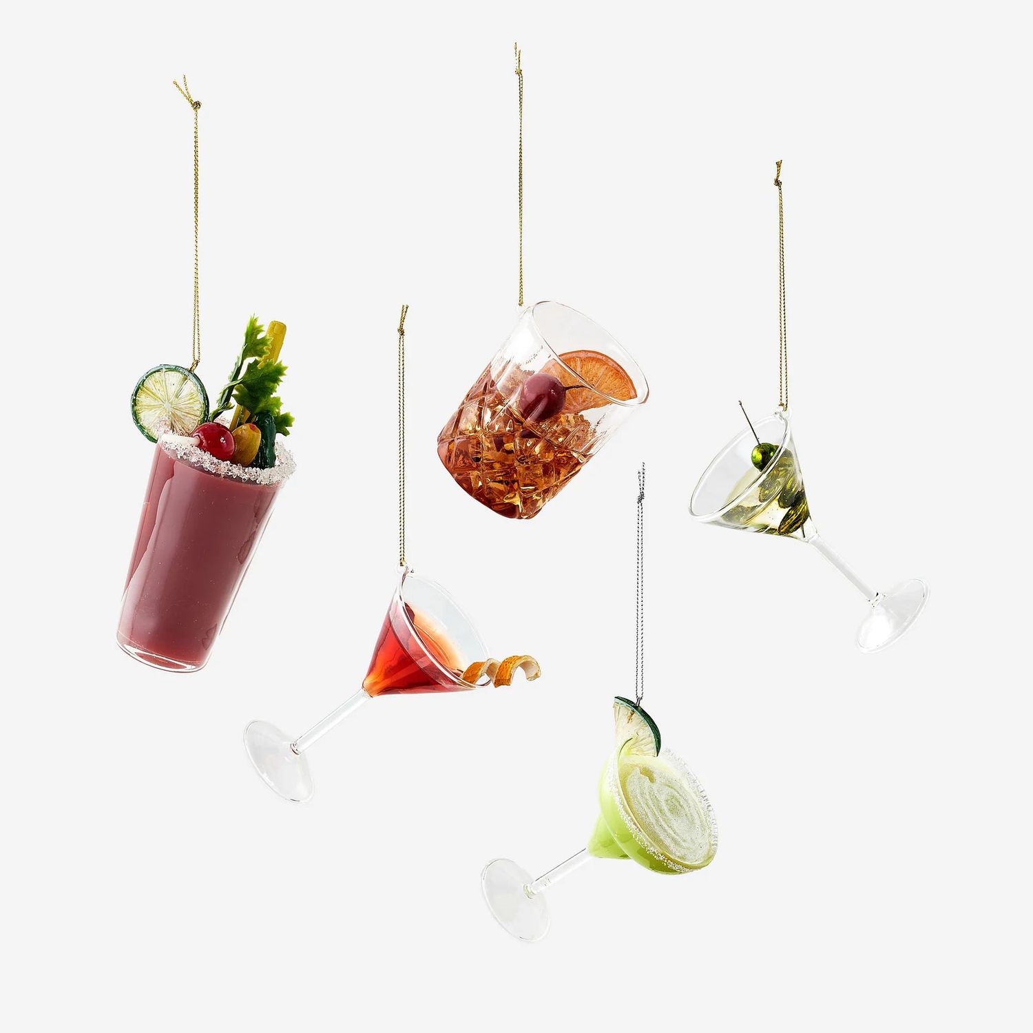 Classic Cocktail Ornament - 5 Assorted