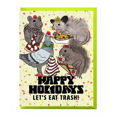 Trash Animals Holiday Card