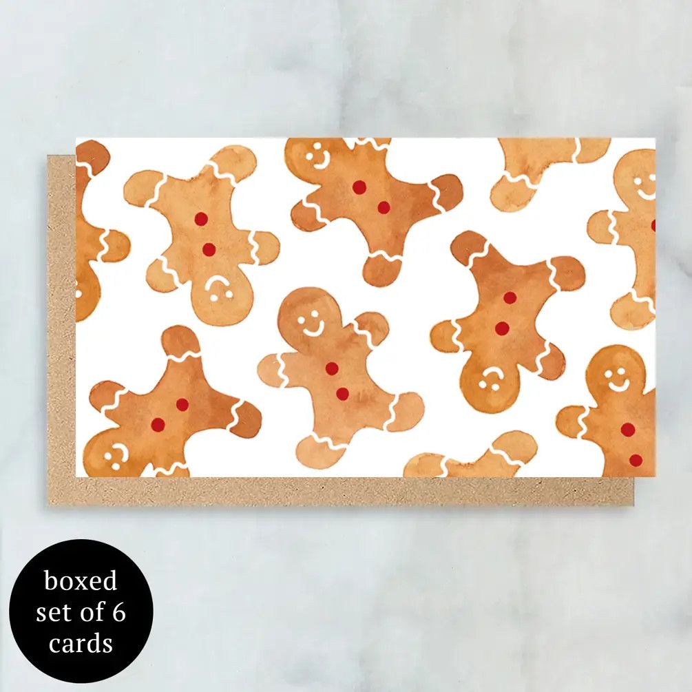 Gingerbread Men Mini Cards- Boxed Set of 6