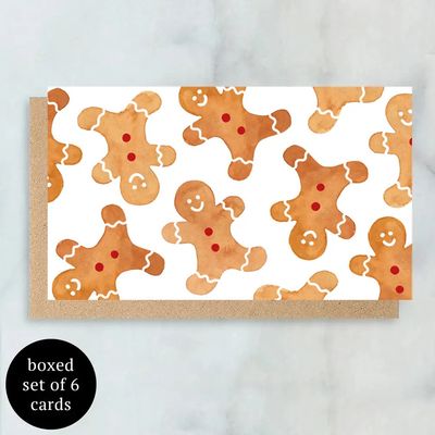 Gingerbread Men Mini Cards- Boxed Set of 6