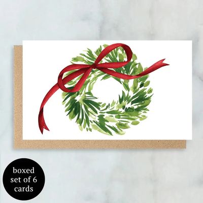 Wreath with Bow Mini Cards- Boxed Set of 6