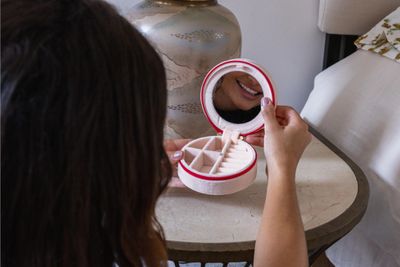 Velvet Jewelry Case Cherries Cream