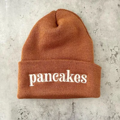 Silver Spider Pancakes knit Beanie Hat
