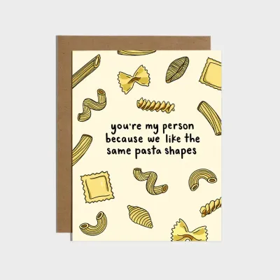 Pasta Shapes Love Card