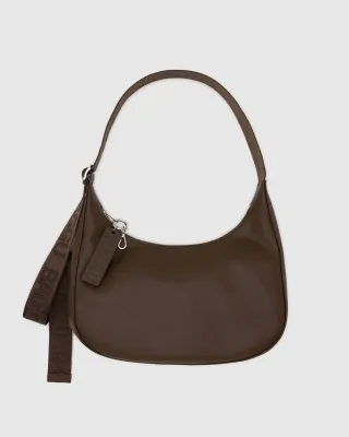 Baggu Medium Recycled Leather Crescent Bag Brown