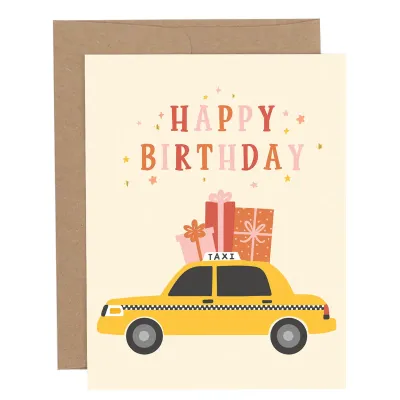 Happy Birthday Taxi Greeting Card