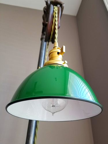 Vintage Green Enamel Light Shade
