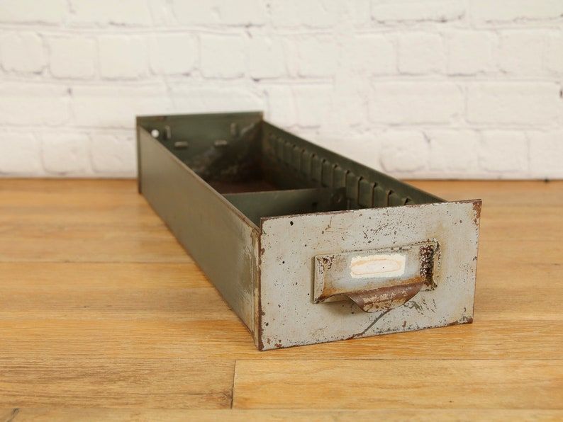 Vintage Green Metal Cabinet Draw