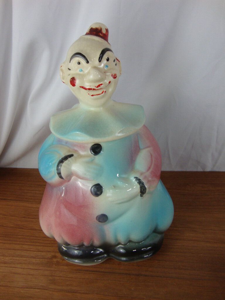 Vintage American Bisque COOKIE JAR Clown