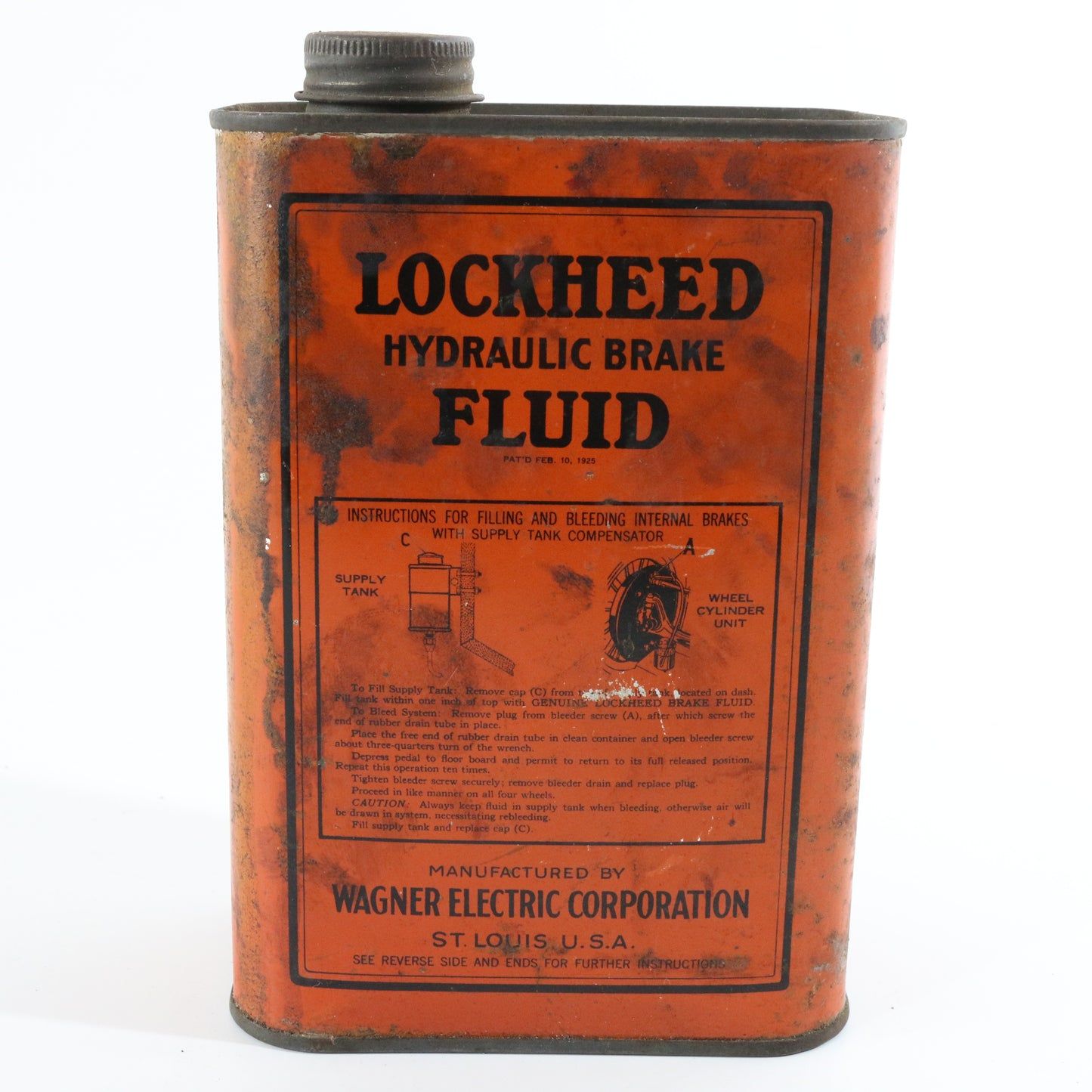 Vintage Wagner Lockheed Hydraulic Brake Fluid Crate