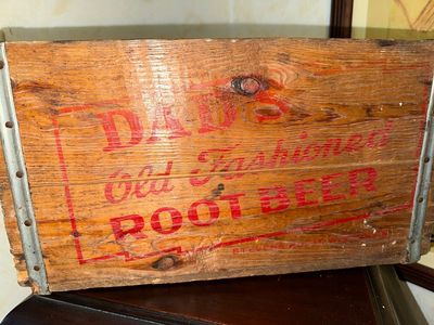 Vintage RARE Dads Root Beer Soda High Side Wood Box Crate