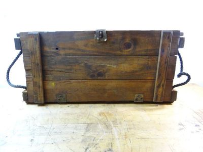 Vintage 3 Cartridges 81mm Mortars Wooden Box
