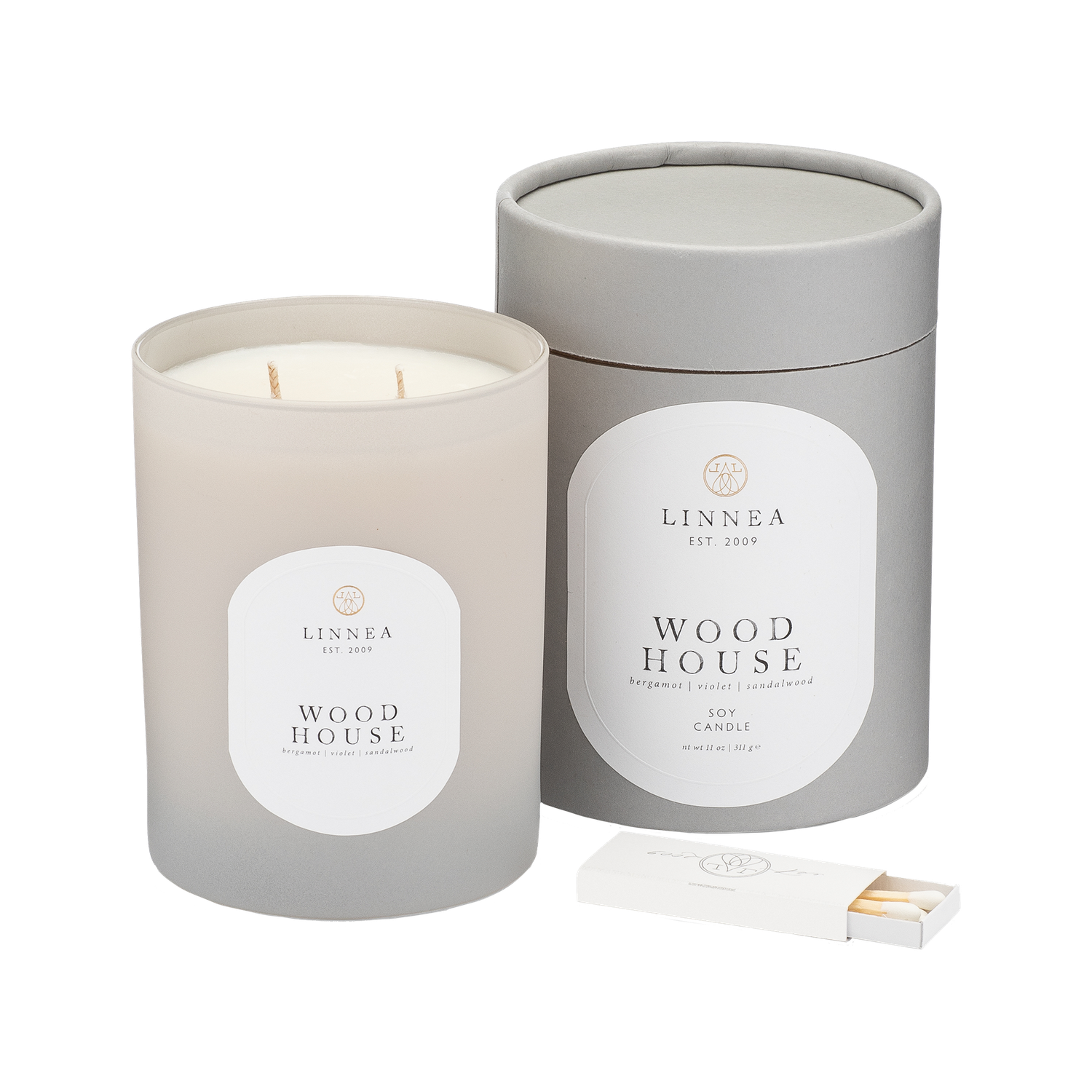 Wood House Large Candle