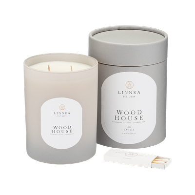 Wood House Large Candle