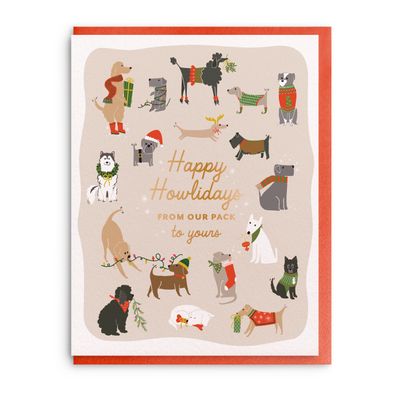 Happy Howlidays Foil Christmas Card