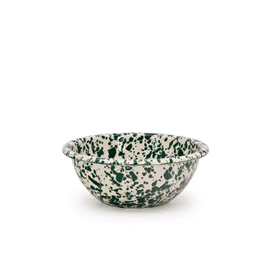 Splatter 20 oz Cereal Bowl  Green and Cream