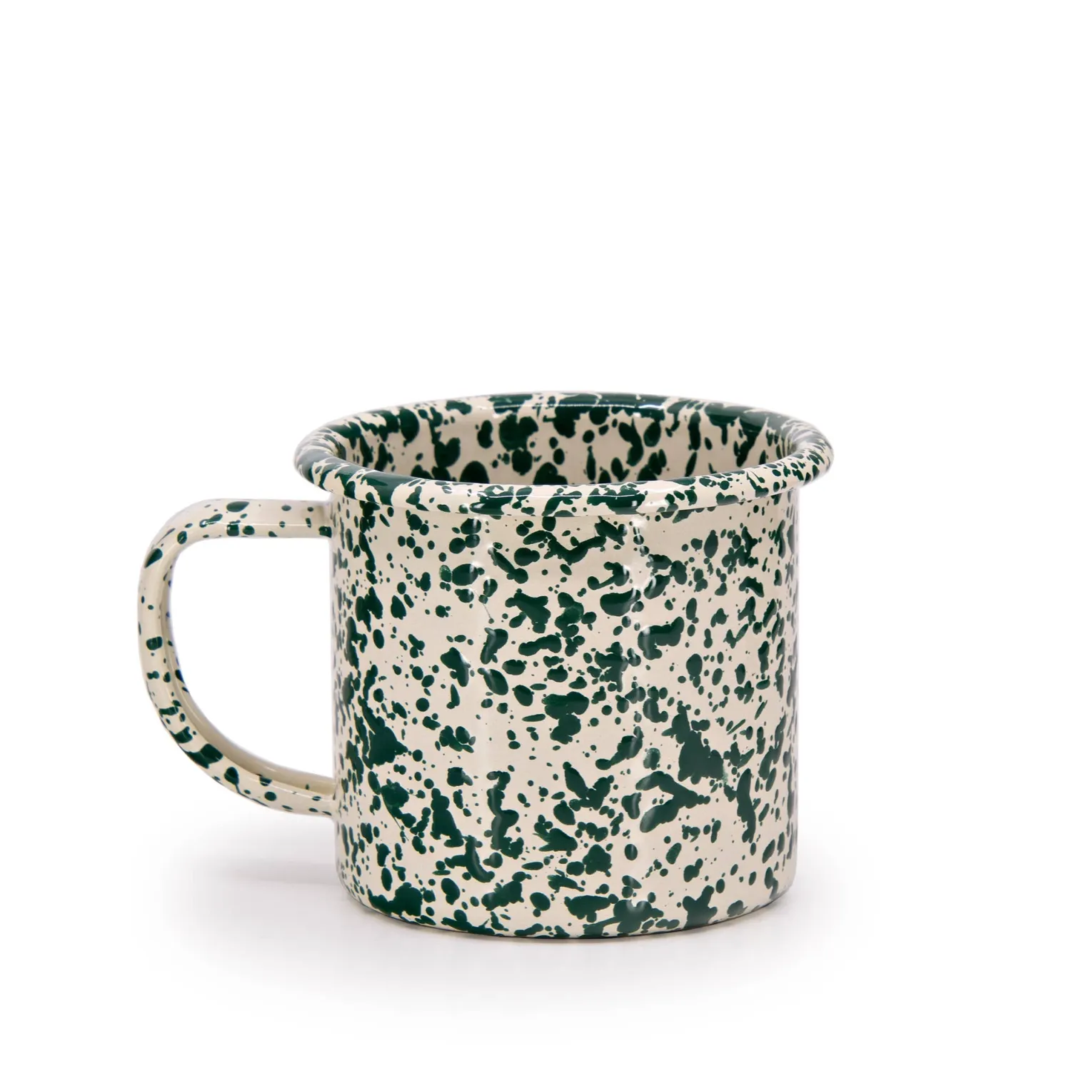 Splatter 12 oz Mug Green and Cream
