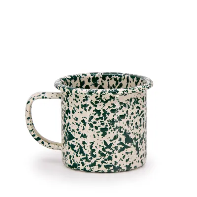 Splatter 12 oz Mug Green and Cream