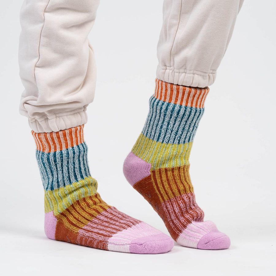 Mosaic House Socks Rust Lilac