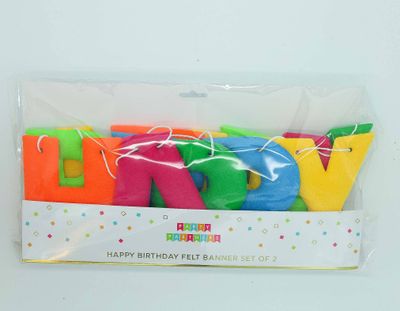 Happy Birthday Padded Felt Banner