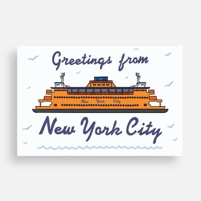 New York City Ferry Postcard Ny Nyc Souvenir Staten Island
