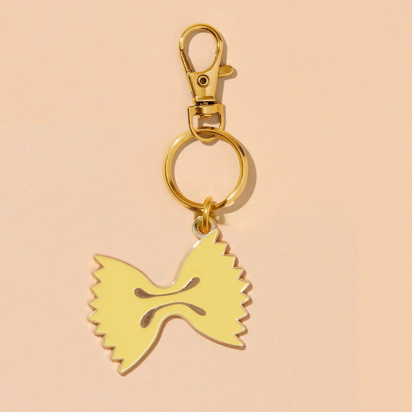Farfalle Bowtie Pasta Enamel Food Keychain &amp; Bagcharm
