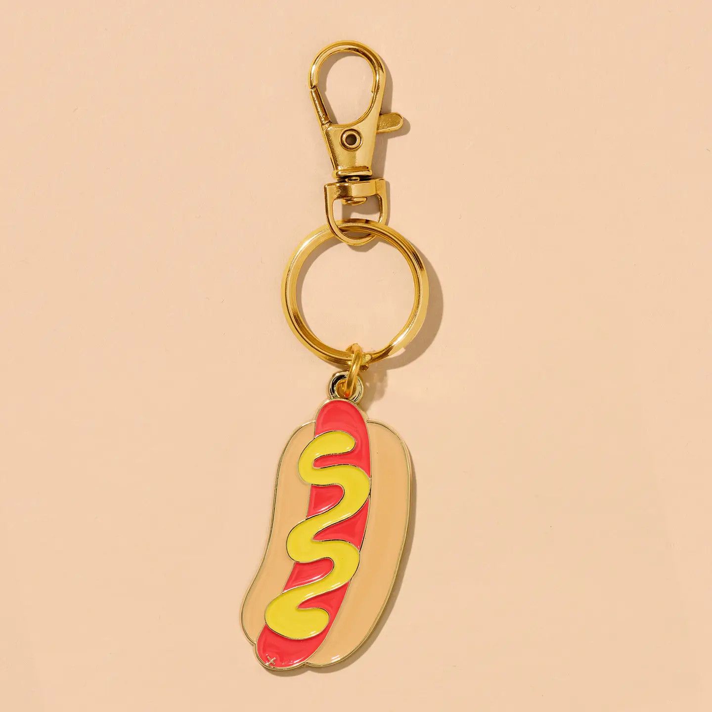 Hot Dog Enamel Keychain &amp; Bag Charm