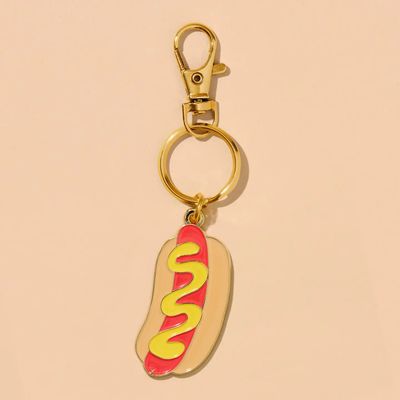Hot Dog Enamel Keychain &amp; Bag Charm