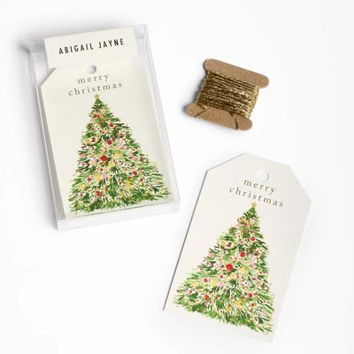 Christmas Tree Gift Tags - Boxed Set of 8 with String
