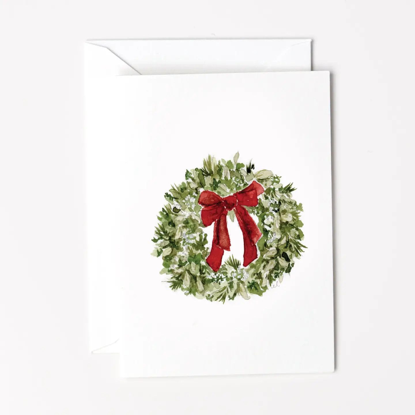 Red Bow Wreath Mini Notecard