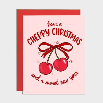 Cherry Christmas and Sweet New Year Holiday Card