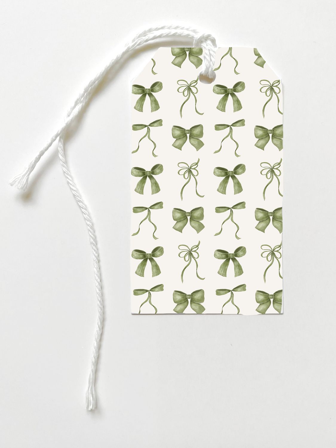 Green Bow Gift Tag