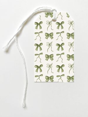 Green Bow Gift Tag