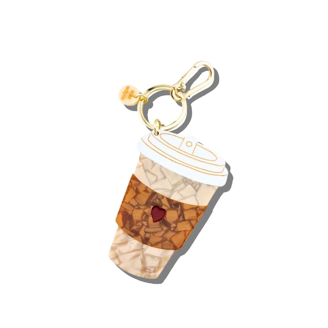 Cafe Coffee Cup Bag Charm + Keychain