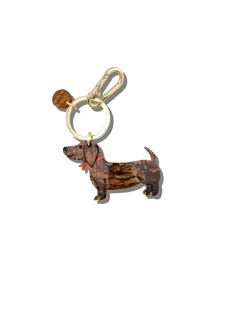 Dachshund Dog Bag Charm + Keychain