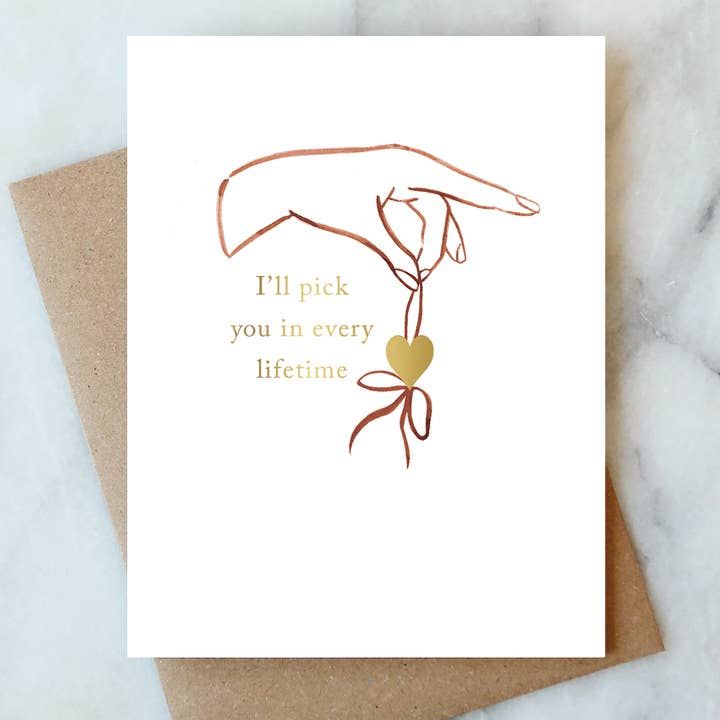 Pick You Hand with Heart Card | Valentine Love Friendship