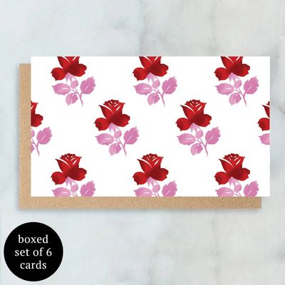 Block Floral Mini Card - Boxed Set of 6 | Valentine