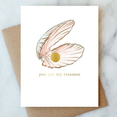 Pearl Oyster Love Card | Valentine Love Friendship