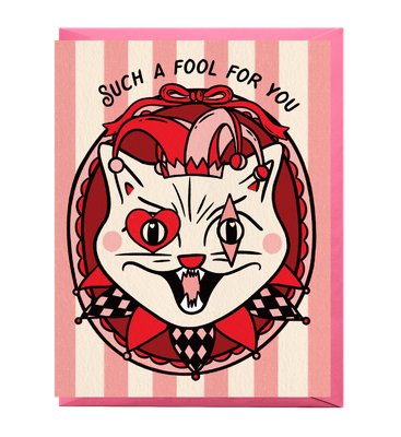 Cat Jester Love Card