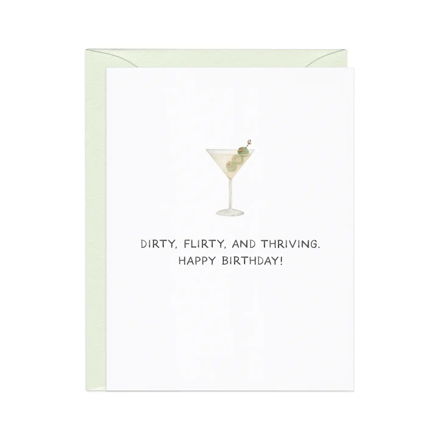 Dirty, Flirty, Thriving — Millennial Martini Birthday Card
