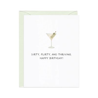 Dirty, Flirty, Thriving — Millennial Martini Birthday Card