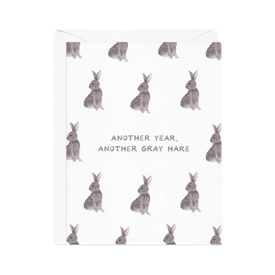 Gray Hares — Funny Animal Birthday Card