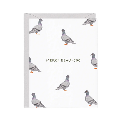 Merci Beau-Coo Pigeon — French Pun Thank You Card