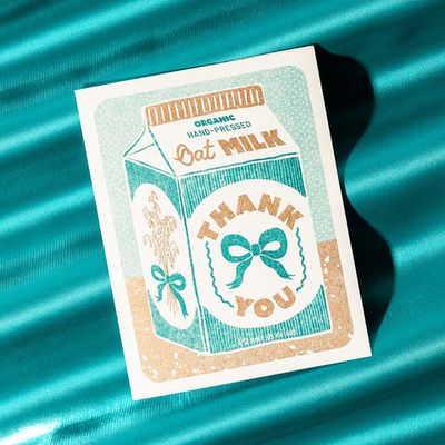 Oat Milk Thank You - Risograph Greeting Card