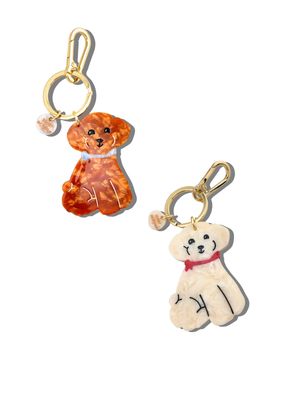 Doodle Puppy Brown Bag Charm + Keychain