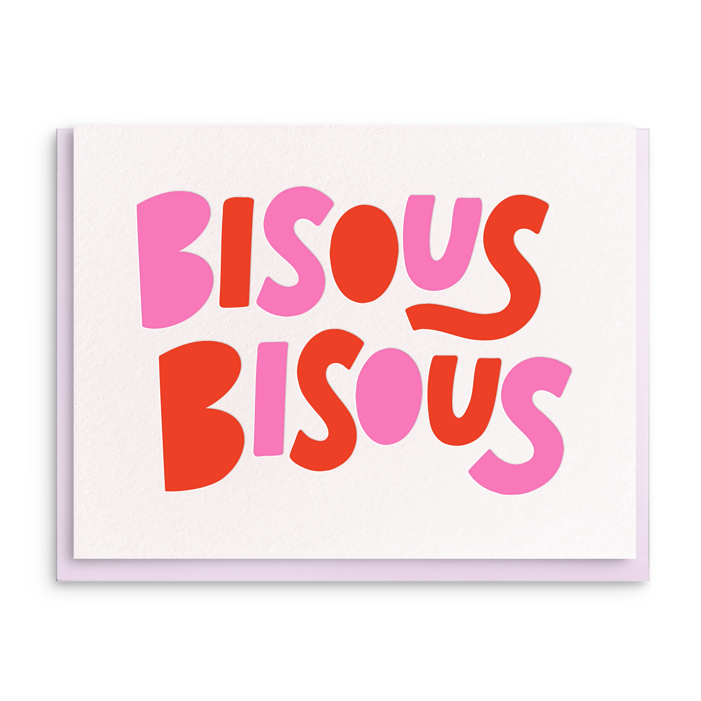 Bisous Bisous - Letterpress Valentine Greeting Card
