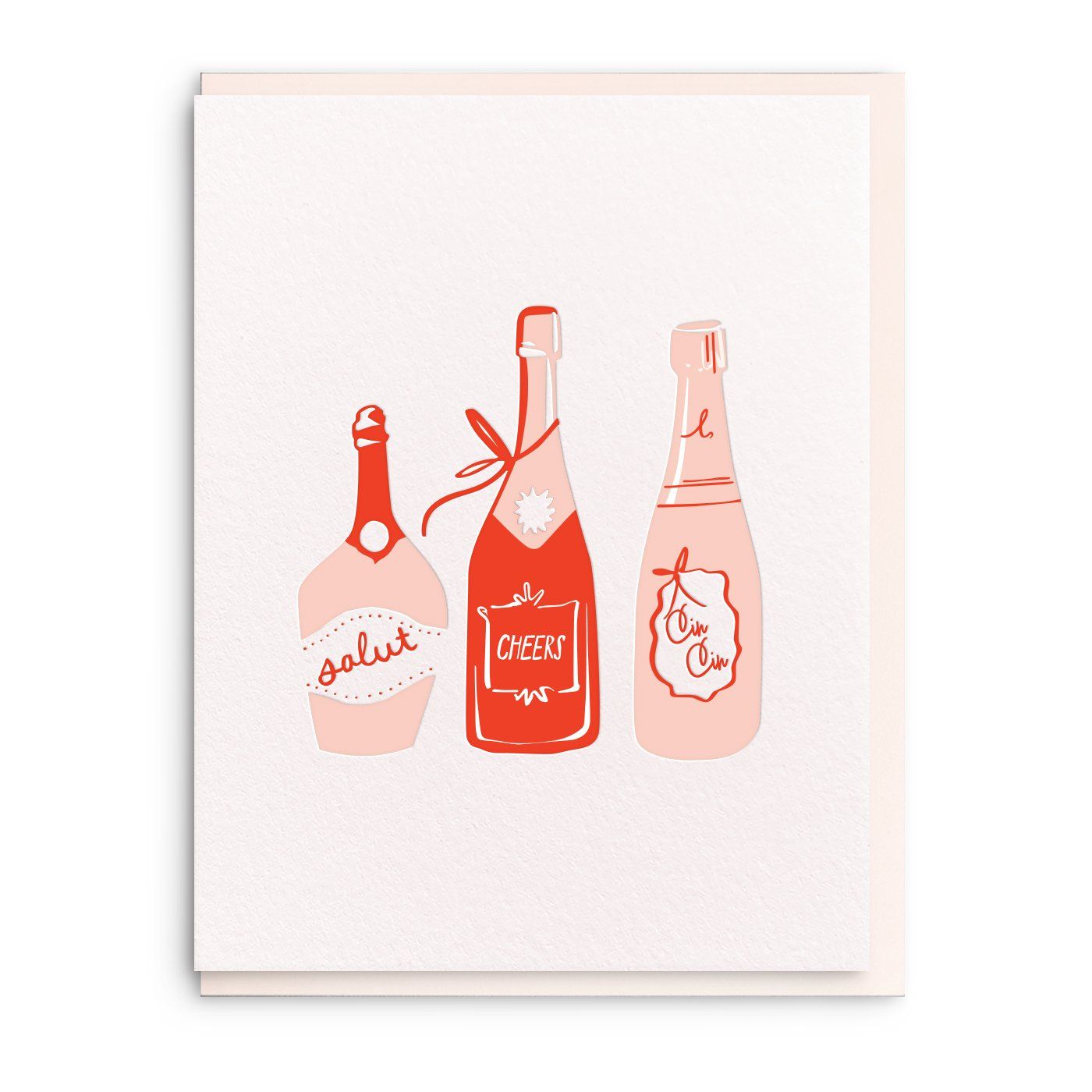 Bubbly, Letterpress Congratulations Greeting Card