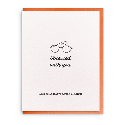Slutty Little Glasses - Letterpress Valentine Greeting Card